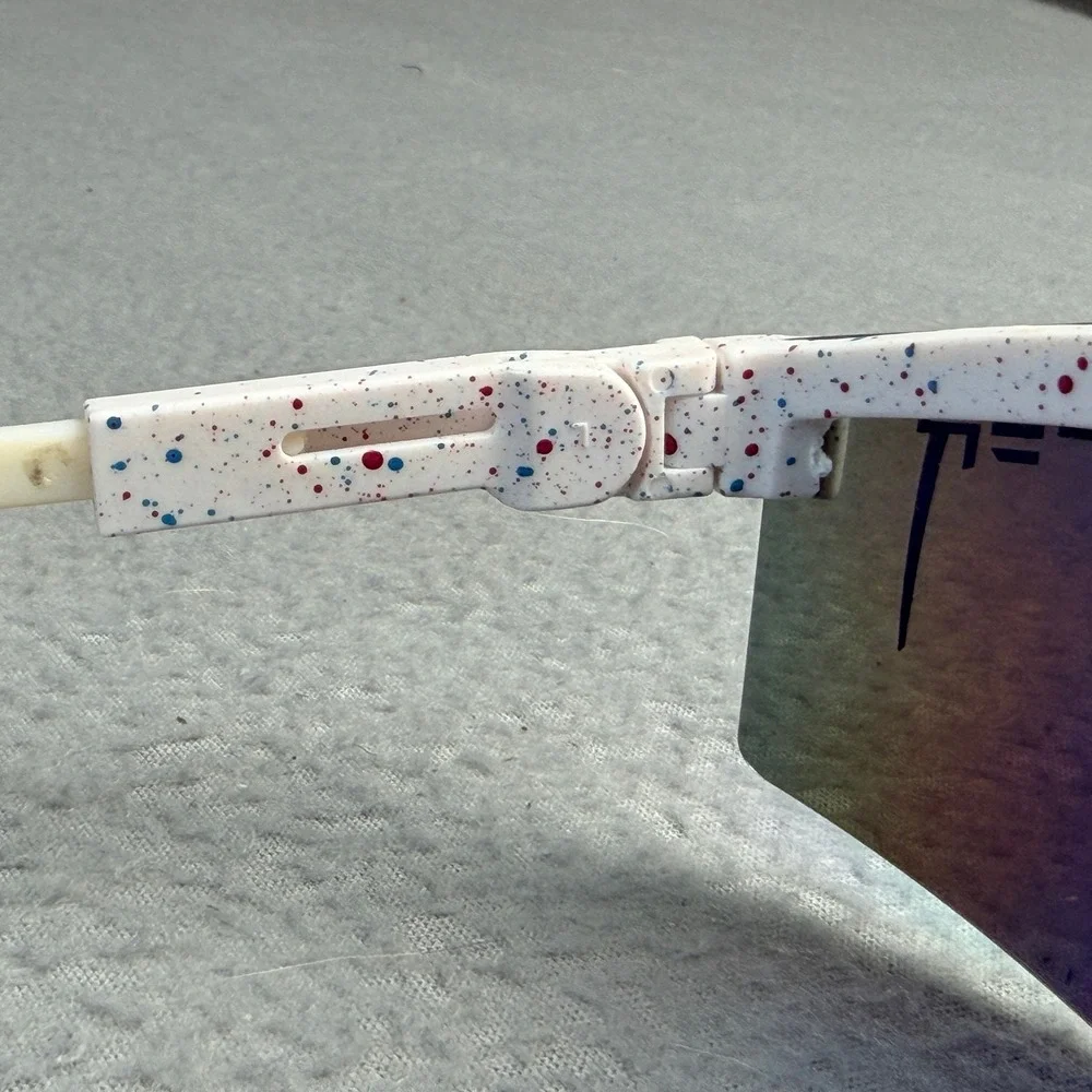 Pit Viper The Miami Nights Original 2.0 Sunglasses White Splatter Rainbow Lens